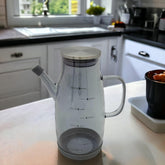 Smoke Black Borosilicate Glass Oil Dispenser – 1000ml Leakproof Kitchen Storage Bottle
